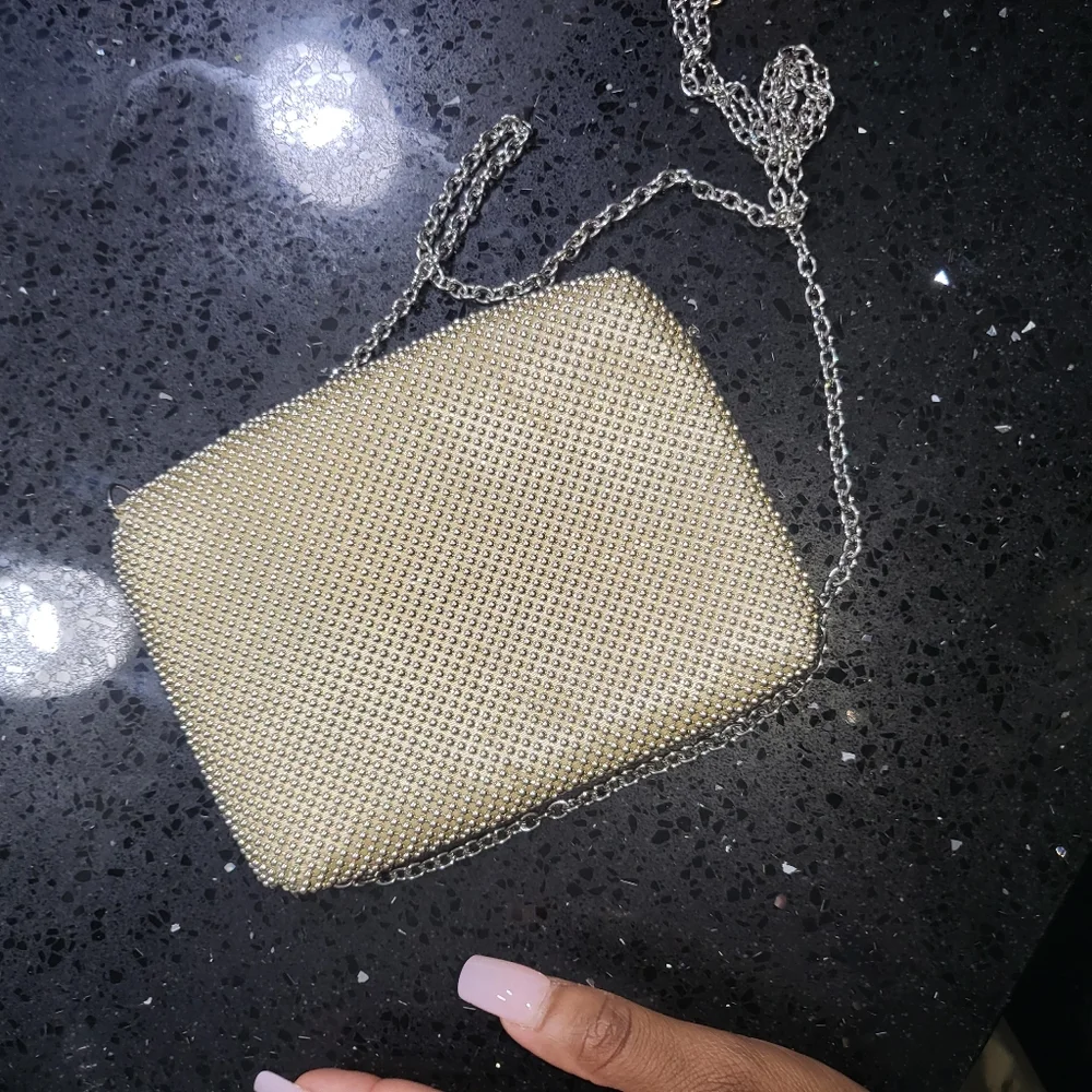 Jessica McClintock Gold Beaded Crossbody